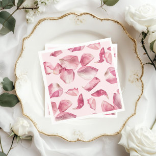 Rose Blätter Muster Petals und Prosecco Bridal Serviette