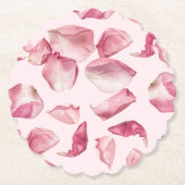 Rose Blätter Muster Petals und Prosecco Bridal Untersetzer (Vorderseite)