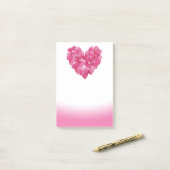 Rose Blätterherzen rosa Blende Postit Note Post-it Klebezettel (Auf Schreibtisch)