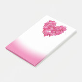 Rose Blätterherzen rosa Blende Postit Note Post-it Klebezettel (angewinkelt)