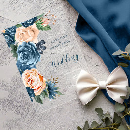 Rose Blau/Peach Wedding Transparent ID584 Acryleinladungen