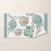 Rose Blau & Taupe auf Creme Badhandtuch Set (Handtuch)