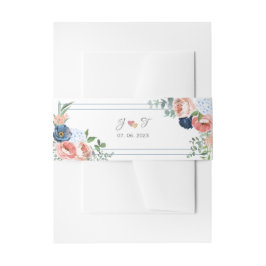 Rose Blau und Blau Einladungsbanderole