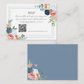 Rose Blau und Blau Mitteilungskarte (Vorne/Hinten)