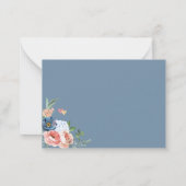 Rose Blau und Blau Mitteilungskarte (Rückseite)