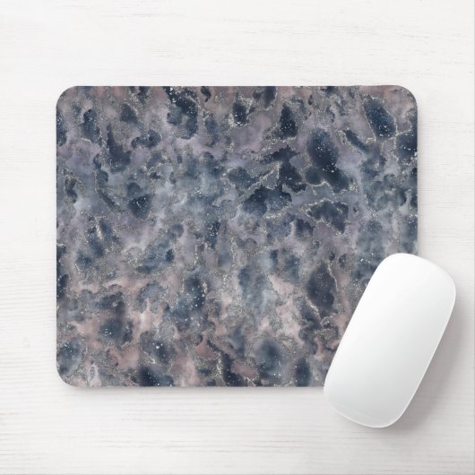 Rose Blau und Rot Rosa Abstrakte Aquarellfarbe Mousepad (Mit Mouse)