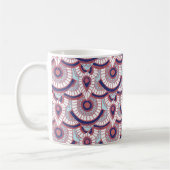 Rose, Blau und Weiß Geometrische Tasse (Links)