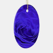 Rose Blauer Velvet Keramik Ornament (Rechts)