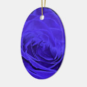 Rose Blauer Velvet Keramik Ornament (Links)