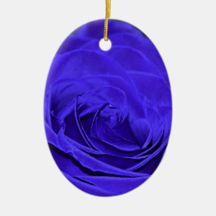Rose Blauer Velvet Keramik Ornament
