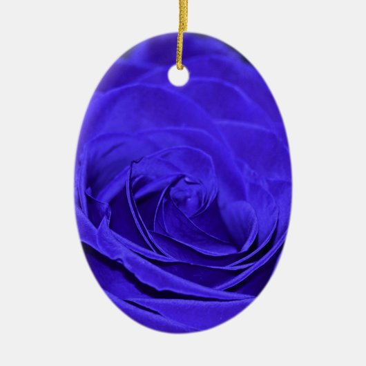 Rose Blauer Velvet Keramik Ornament (Vorne)