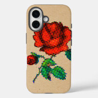 Rose Bloom Halftone auf braunem Papier Fine Art