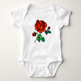 Rose Bloom Halftone Fine Art Baby Strampler