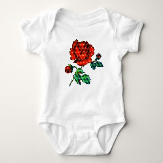 Rose Bloom Halftone Fine Art Baby Strampler (Vorderseite)