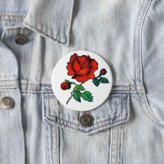 Rose Bloom Halftone Fine Art Button (Beispiel)