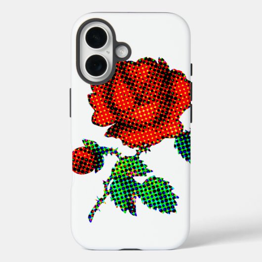 Rose Bloom Halftone Fine Art Case-Mate iPhone Hülle (Rückseite)
