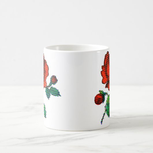 Rose Bloom Halftone Fine Art Kaffeetasse (Mittel)