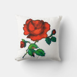 Rose Bloom Halftone Fine Art Kissen