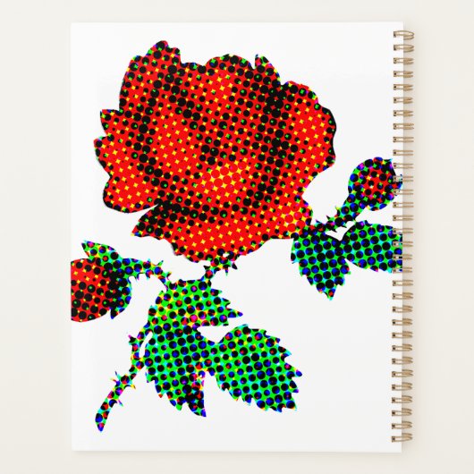 Rose Bloom Halftone Fine Art Planer (Rückseite)