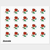 Rose Bloom Halftone Fine Art Runder Aufkleber (Blatt)