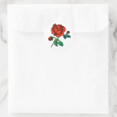 Rose Bloom Halftone Fine Art Runder Aufkleber (Tasche)