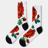 Rose Bloom Halftone Fine Art Socken (Linkes Detail)