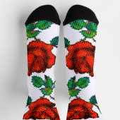 Rose Bloom Halftone Fine Art Socken (Oben)