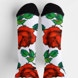 Rose Bloom Halftone Fine Art Socken