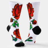 Rose Bloom Halftone Fine Art Socken (Gewinkelt)