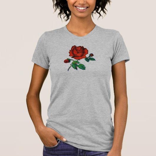 Rose Bloom Halftone Fine Art T-Shirt (Vorderseite)