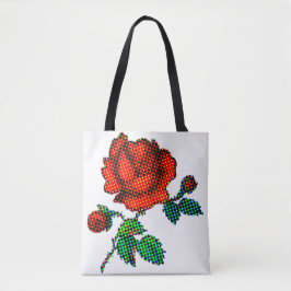 Rose Bloom Halftone Fine Art Tasche