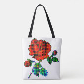 Rose Bloom Halftone Fine Art Tasche (Rückseite)