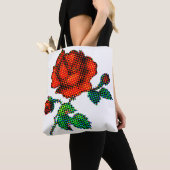 Rose Bloom Halftone Fine Art Tasche (Von Nahem)