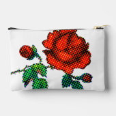 Rose Bloom Halftone Fine Art Zubehörtasche (Rückseite)