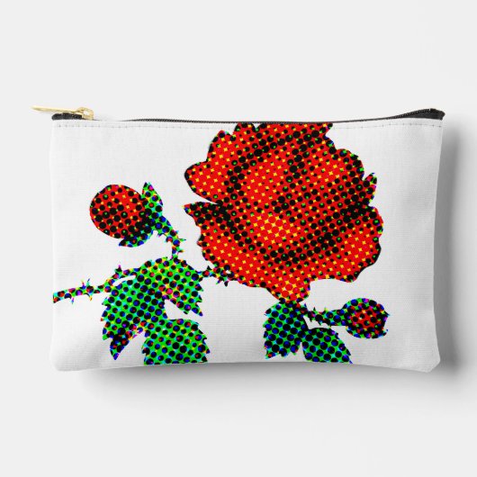 Rose Bloom Halftone Fine Art Zubehörtasche (Vorderseite)