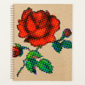 Rose Bloom Halftone on Brown Paper Fine Art Planer (Vorderseite)