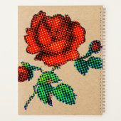 Rose Bloom Halftone on Brown Paper Fine Art Planer (Rückseite)