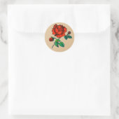 Rose Bloom Halftone on Brown Paper Fine Art Runder Aufkleber (Tasche)