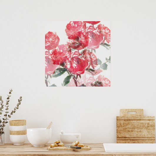 Rose Bloom Illusion Art Poster (Küche)