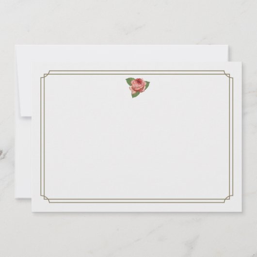 Rose Bloom Personalisiert Stationery Flat Mitteilu Mitteilungskarte (Rückseite)