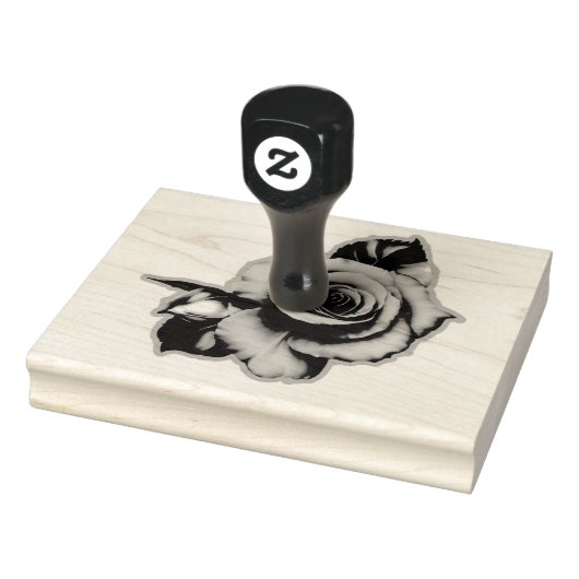 Rose Bloom Wood Handle Gummistempel (Stempel)