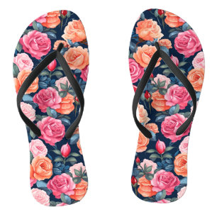 Rose Blooming Blume Muster-80037 Badesandalen