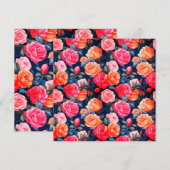 Rose Blooming Blume Muster-80037 Einladung (Vorne/Hinten)