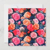Rose Blooming Blume Muster-80037 Einladung (Rückseite)