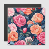 Rose Blooming Blume Muster-80037 Magnetkarte (Vorne/Hinten)