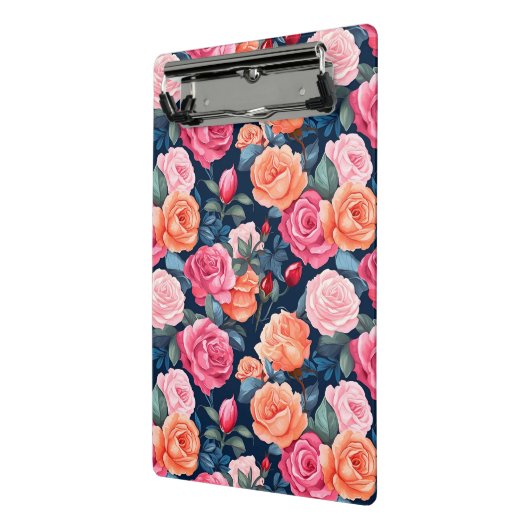 Rose Blooming Blume Muster-80037 Mini Klemmbrett (Gewinkelt2)