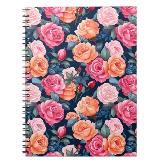 Rose Blooming Blume Muster-80037 Notizblock (Vorderseite)
