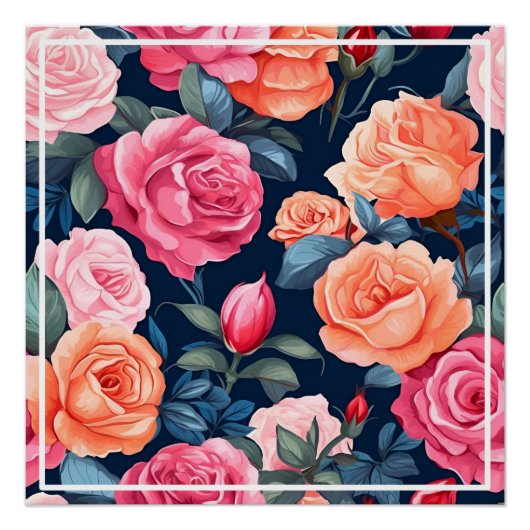 Rose Blooming Blume Muster-80037 Poster (Vorderseite)