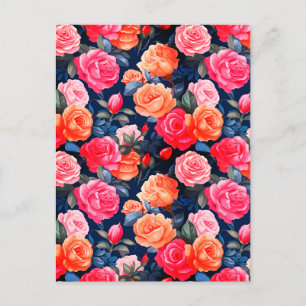 Rose Blooming Blume Muster-80037 Postkarte