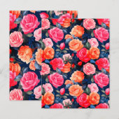 Rose Blooming Blume Muster-80037 Postkarte (Vorne/Hinten)